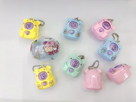 Mixed-color cartoon backpack rock-paper-scissors bead chain gashapon toy, 5cm gashapon small toy Mixed-color cartoon backpack rock-paper-scissors bead chain gashapon toy, 5cm gashapon small toy
